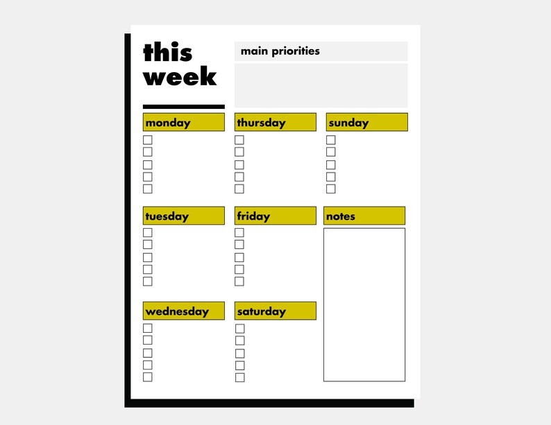 Printable Digital Download 8.5x11 Weekly Monthly Quarterly | Etsy