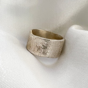 Sterling zilveren brede unieke ring, mannenring, vrouwenring, trouwring, beloftering voor hem