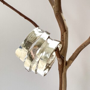 Silver or Gold Plated Wide spiral silver bracelet, adjustable bracelet