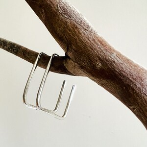 Silver Square Hoop Earrings | Gold Hoop Earrings | Square Earrings | Statement Earrings | Hoop Earrings