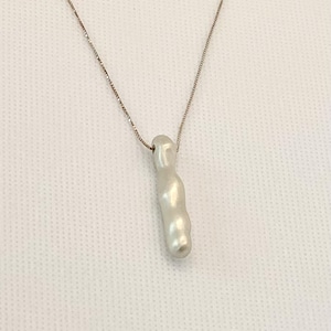 Handmade Sterling Silver Amorphic Pendant: Sculpted Necklace Charm with Chain, Unique & Stylish Jewelry for Everyday and Special Occasions
