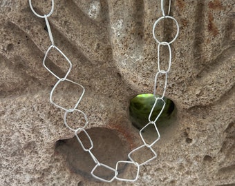 Chain link necklace, Silver necklace