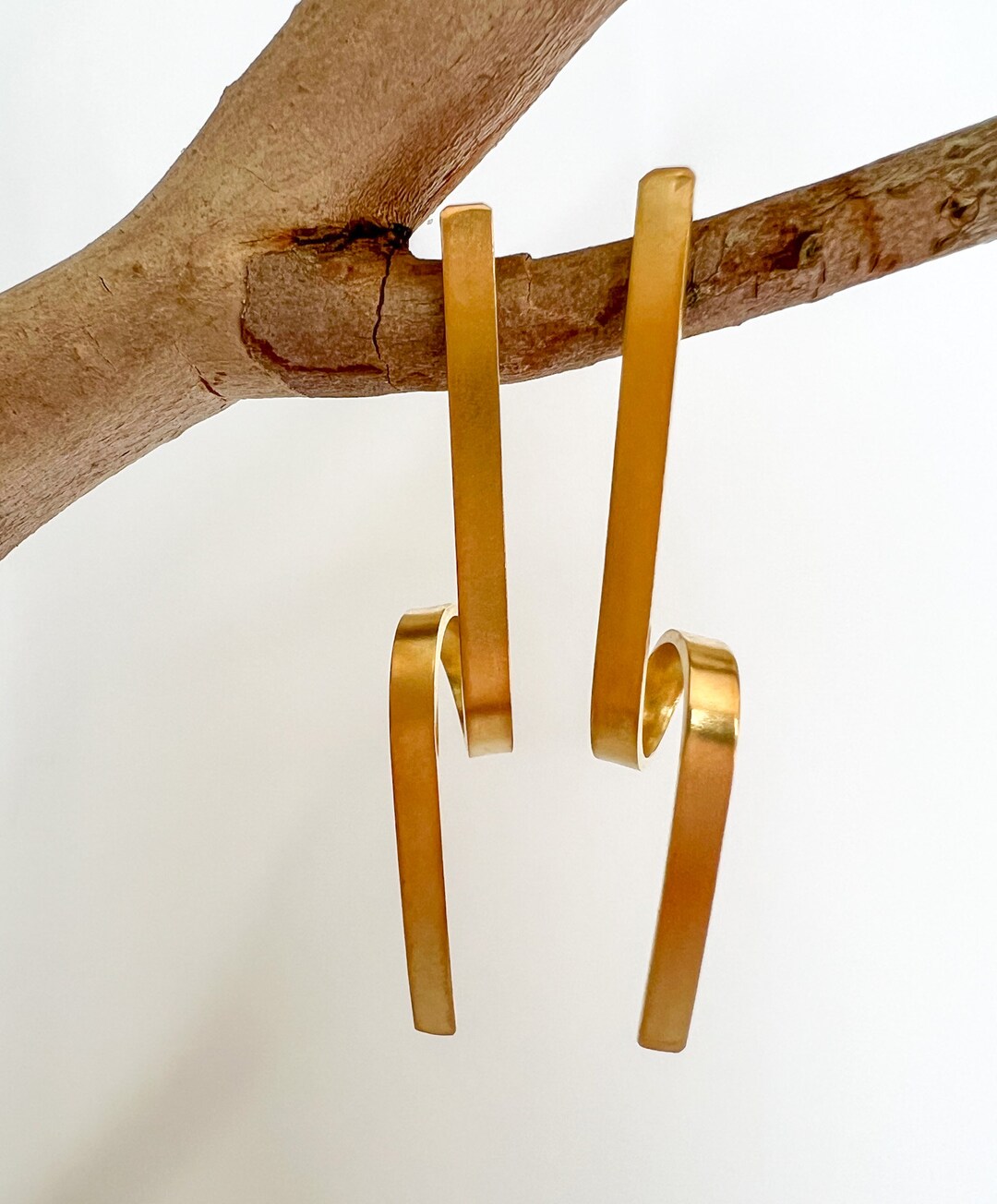 Double Hoop Twist Silver Earrings, Dangle Earrings, Long Double Spiral