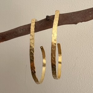 Large Hammered hoop silver earrings, open hoops