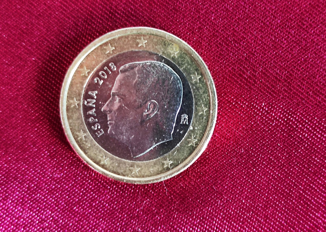 1 Euro Coin Spain King Felipe Splendid Ordinary Circulation Etsy