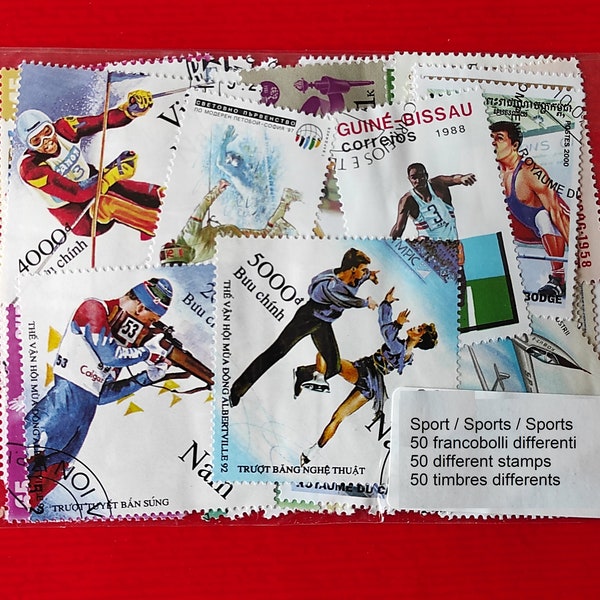 Lotto 150 Francobolli Tematici  Sport - Olimpiadi Invernali - Lot of 150 Thematic Different Cancelled Stamps Winter Olympics Games World
