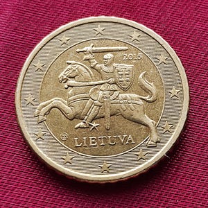 Coin Lithuania Lietuva 50 Eurocent 2015 BB+/SPL Circulated Knight Vytis - Coin Lithuania 50 Eurocent 2015 Knight Vytis Fine Circulated