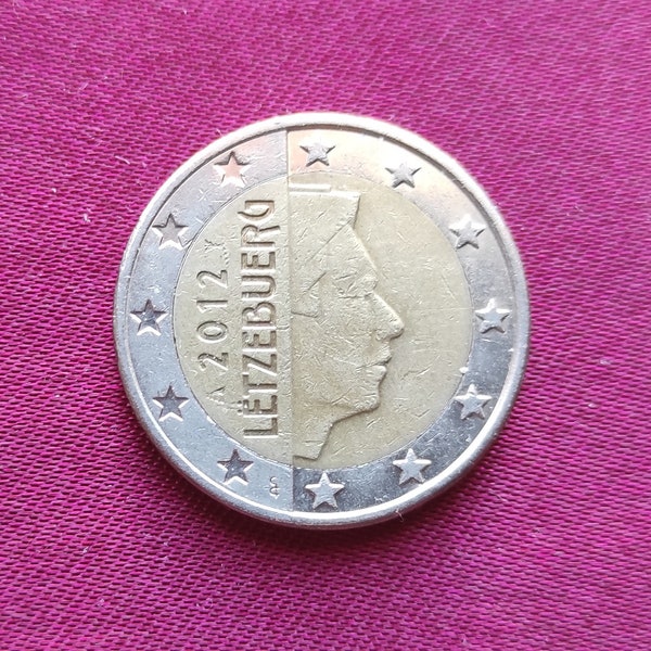 Moneta Lussemburgo Letzebuerg 2 Euro 2012 BB+ Granduca Henry Circolata Rara - Coin Luxembourg 2 Euro 2012 Fine Rare Circulated