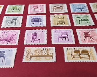 Hongarije Set van 23 antieke meubelzegels 1999-2009 - Hongarije set van 23 geannuleerde verschillende postzegels 1999-2009 Meubels