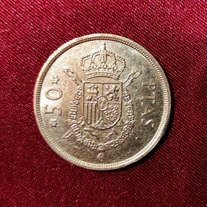 Coin Spain 50 Pesetas 1975 King Juan Carlos I First Year of Reign - Coin Spain 50 Pesetas 1975 King Juan Carlos I First Year