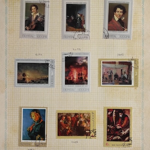 USSR Stamps Collection Russian Art Vintage 1960s 1970s 100+ Unused Values CTO - USSR Stamps Collection Russian Art Vintage 1960s 1970s 100+