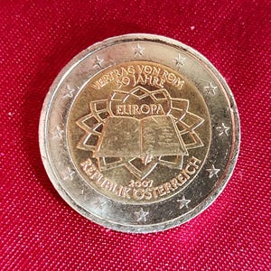 2 Euro Coin Austria Vertrag Von Rom 50 Jahre 2007 SPL Commemorative Circulated - Austria Coin 2 Euro 2007 Treaty of Rome fine Circulated