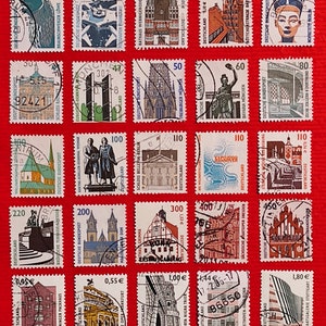 Germany Lot 25 Used Values Things to See Set &#39;90 - 2000 Germany 25 Cancelled Stamps Things to See Set