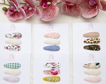 Beautiful Fabric Snap Clips for Baby Toddler Girls Hair Accessories Unique everyday baby accessories hair clips floral snap clips