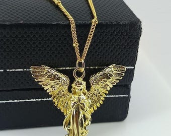 18k Gold Plated Angel Necklace: Sterling Silver Cherub Charm