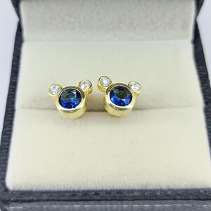 Gold plated Mickey Mouse earrings with CZ stones in a gift box – perfect jewelry gift for birthday, anniversary, or Disney lover