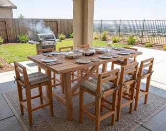 DIY Outdoor Bar Set Plan PDF: Bauernhaus Tisch und Barhocker, Sitzplätze 8