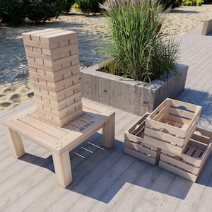 PDF Download, DIY plans for giant wood toppling tower with table