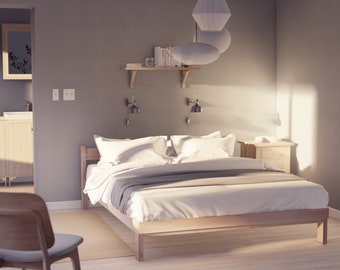 PDF Download, Queen bed woodworking plan, DIY queen bed plan, easy queen bed plan, queen wooden bed plan