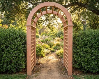 DIY Garten Laube Plan PDF: Bogen oben mit Gitter-Panels, anfängerfreundliche Bauanleitung
