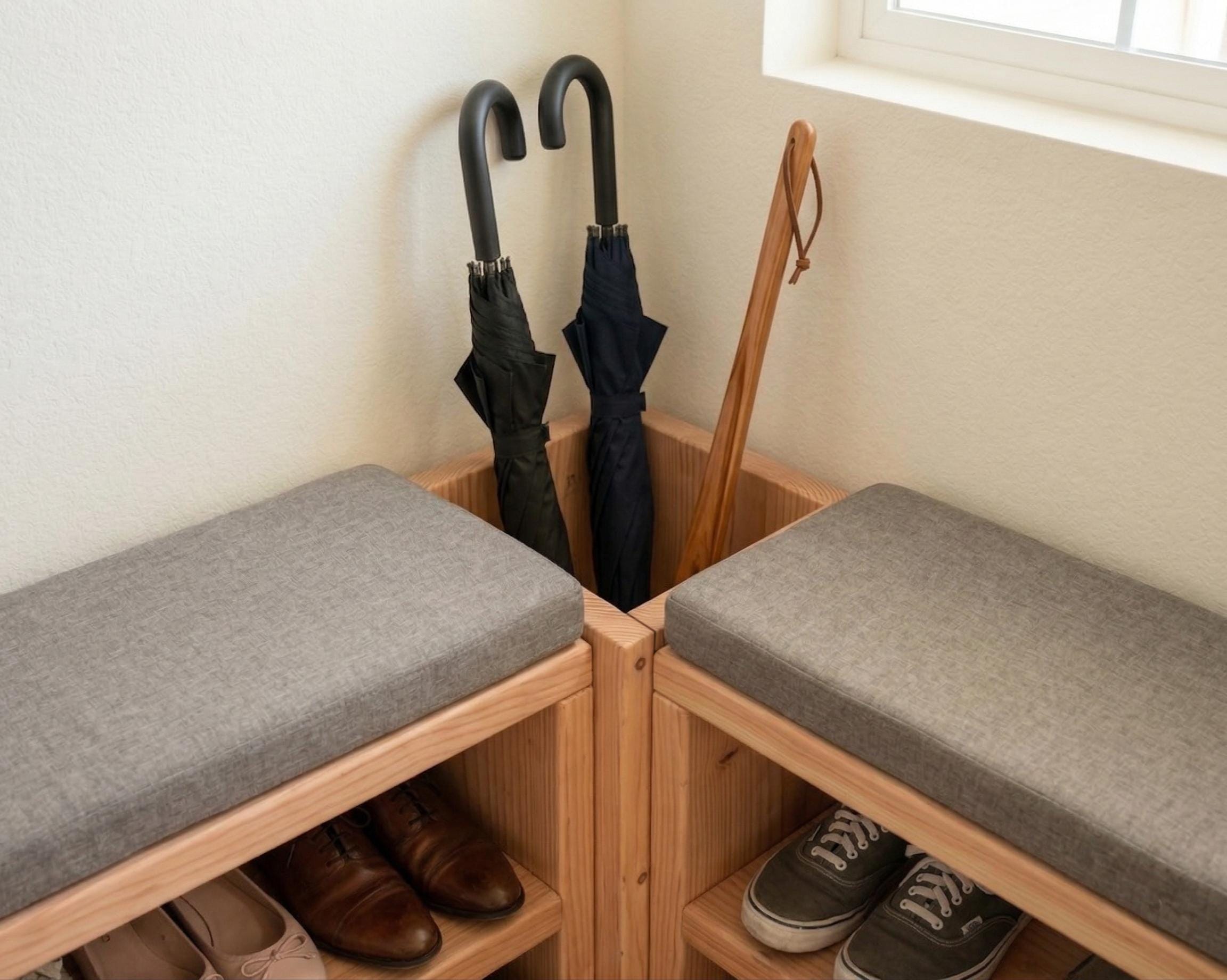 DIY Entryway Shoe Rack Plan PDF: Built-in Umbrella Stand, All 2x12 ...