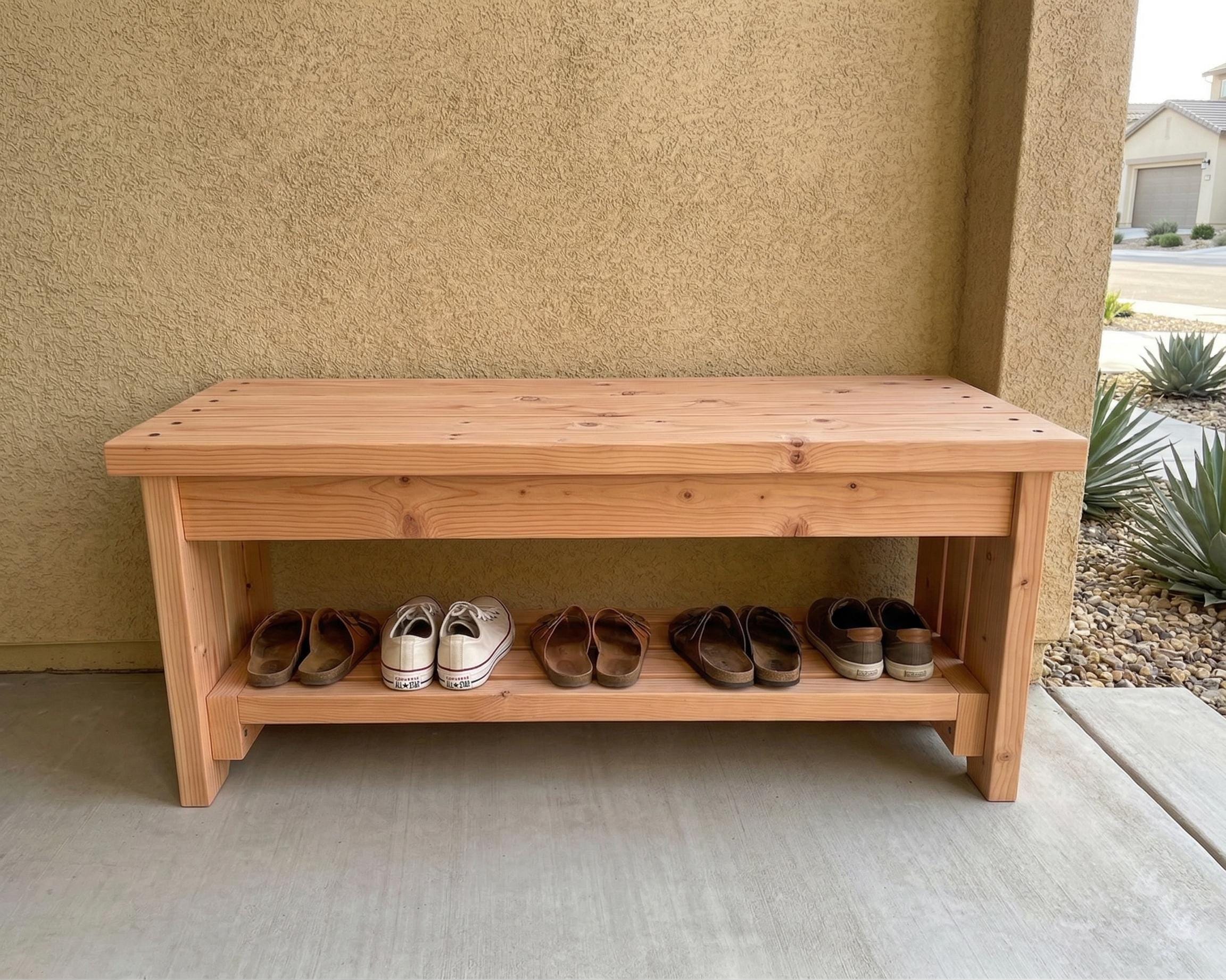 DIY Outdoor Storage Bench Plan PDF: Shoe Shelf, 2x4 and 2x6 Build - Etsy