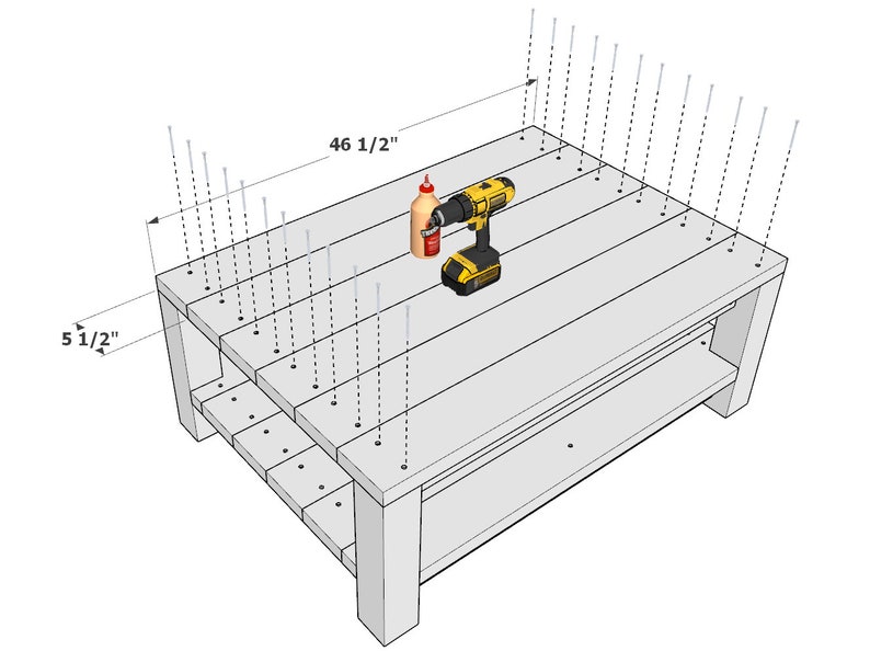 Téléchargement PDF, plans de table basse DIY image 5