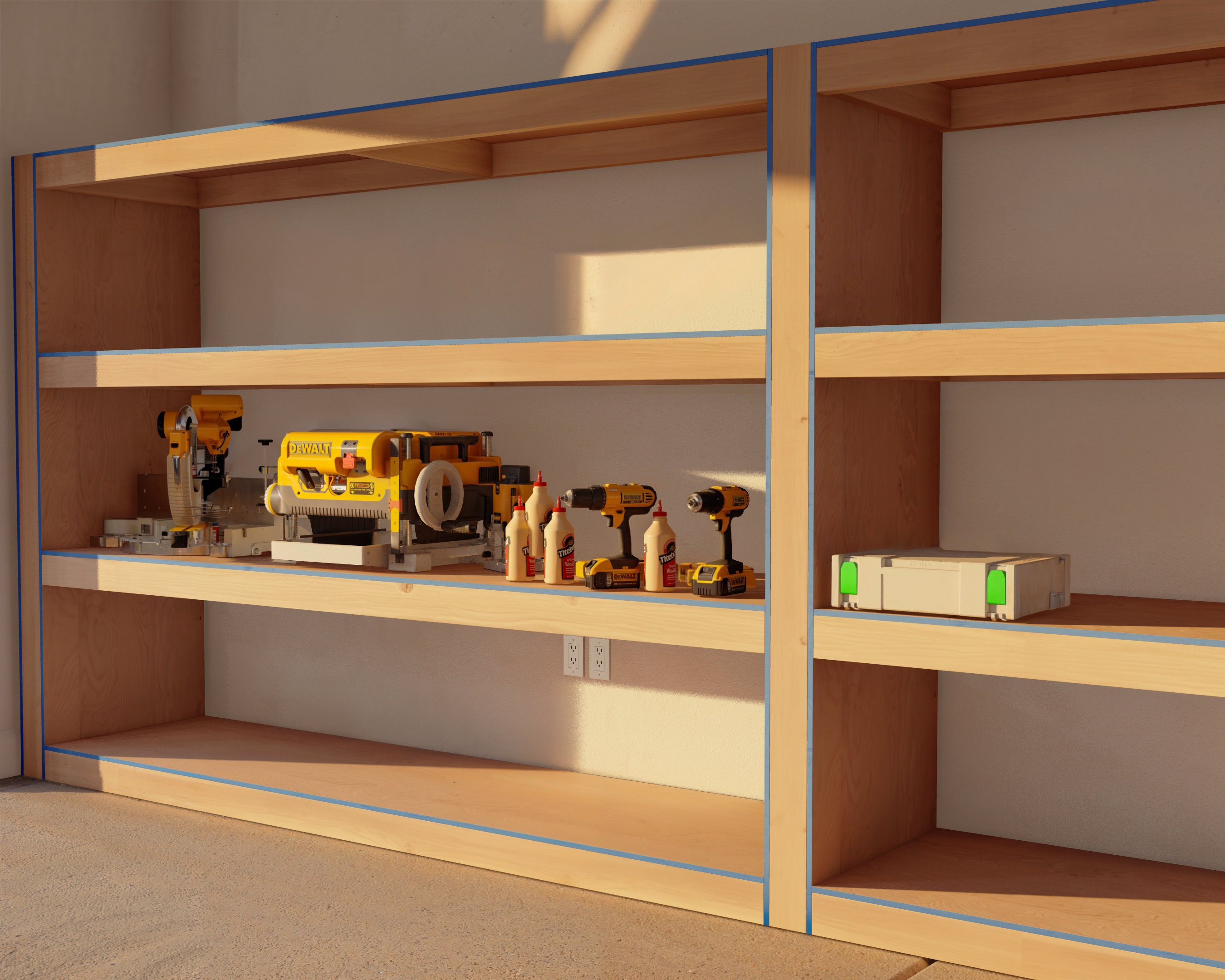 Garage Storage Shelf Plan 24 in Deep, PDF Download - Etsy, image size:2700x2160