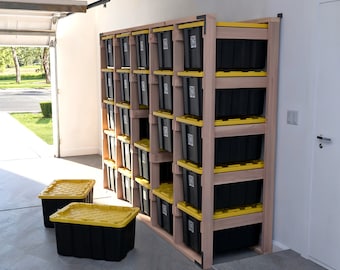 Download digital: Planos de rack de armazenamento de sacolas DIY de 27 galões para 25 sacolas - guia fácil para iniciantes e organização de garagem