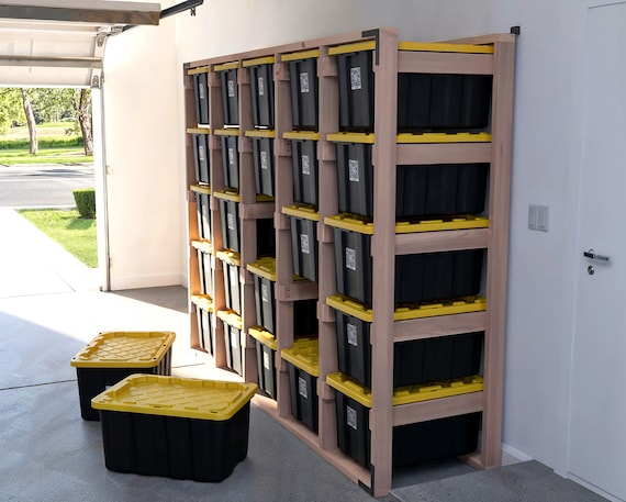 Digital Download DIY 27 Gallon Tote Storage Rack Plans for 25 Totes Beginner Friendly Easy Garage Organization Guide Etsy