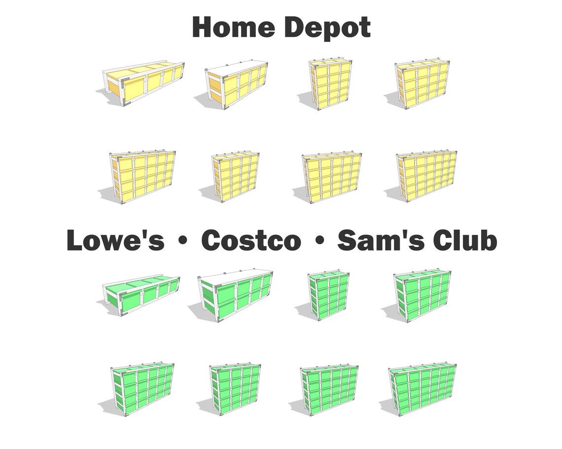 Sam's Tote Rack 27-gallon Tote Storage Rack Plans: 16-plan Bundle — Home Depot, Lowe's ...