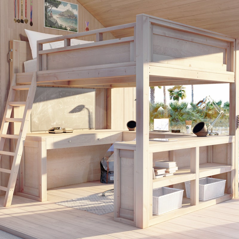 Queen Loft Bed Plans - Etsy