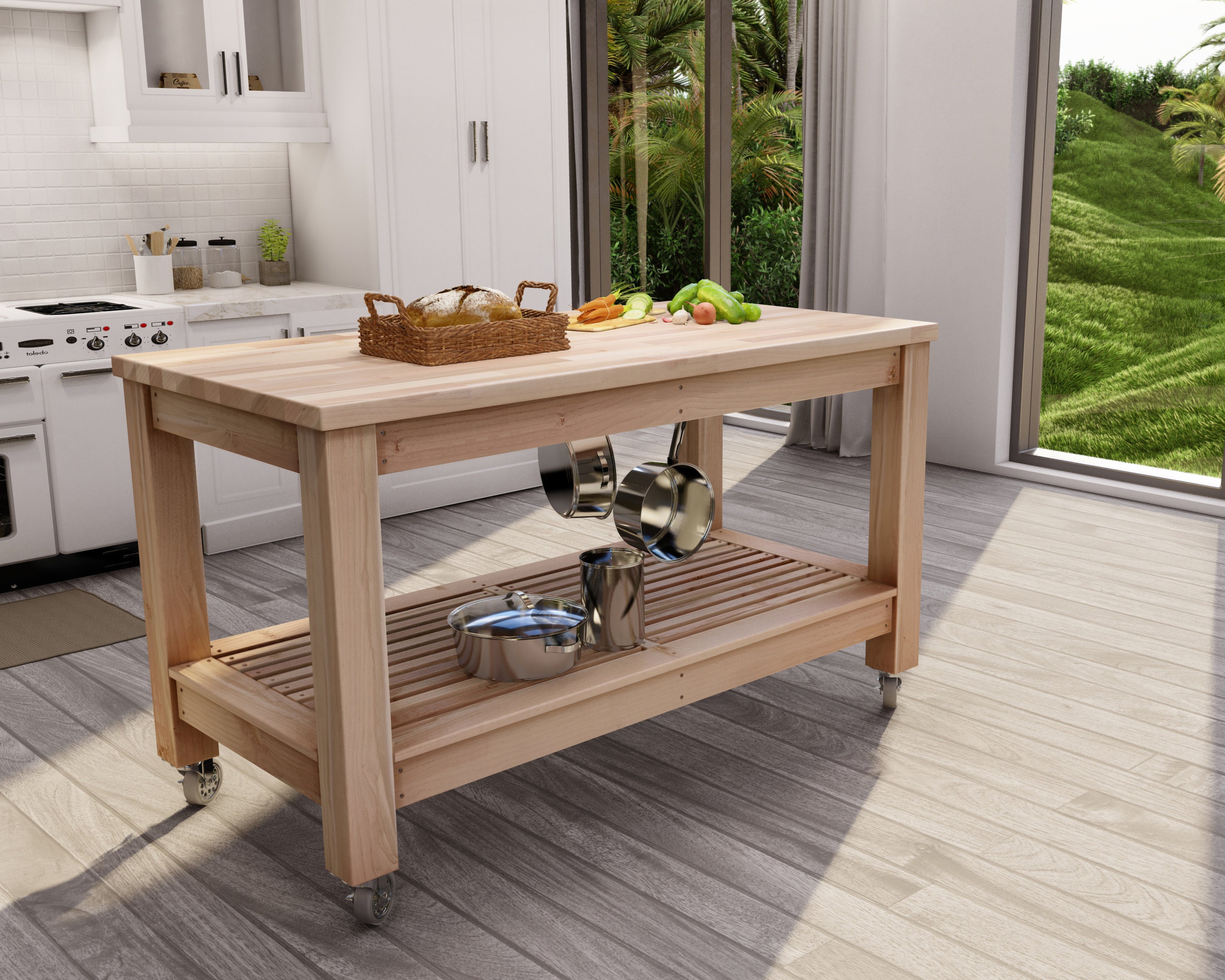 Îlot De Cuisine Boucher Sur Mesure - Bloc Boucher 1700mm - 2 Tiroirs - Délai 12 Semaines