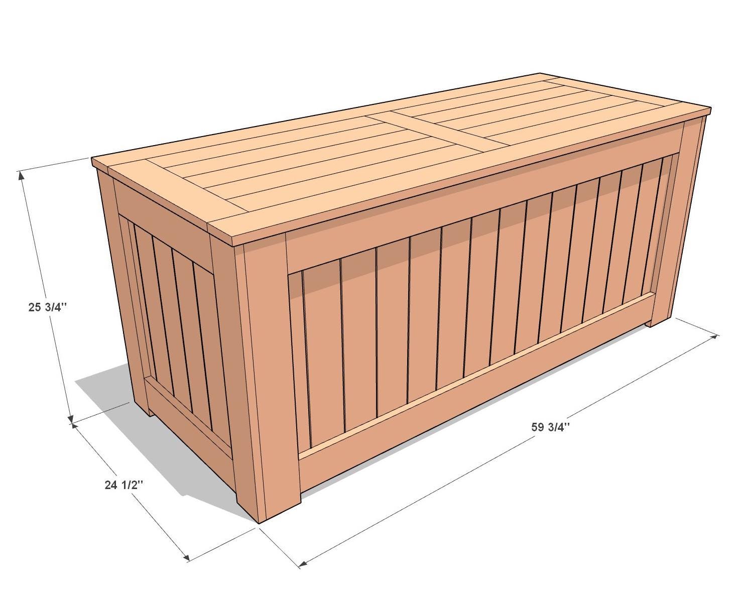 DIY Large Wood Deck Box Plan PDF: Patio Cushion Storage - Etsy