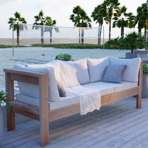 PDF Download, Easy-to-Build 2x4 Wooden Sofa Plan, Outdoor Lounging Couch image 1