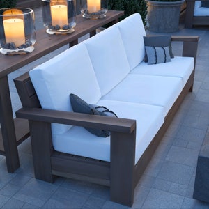 Patio Bench Plan 3-Seater with Backrest, PDF Download