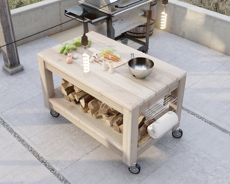 PDF Download, DIY plans: kitchen island rolling grill and barbecue table image 5