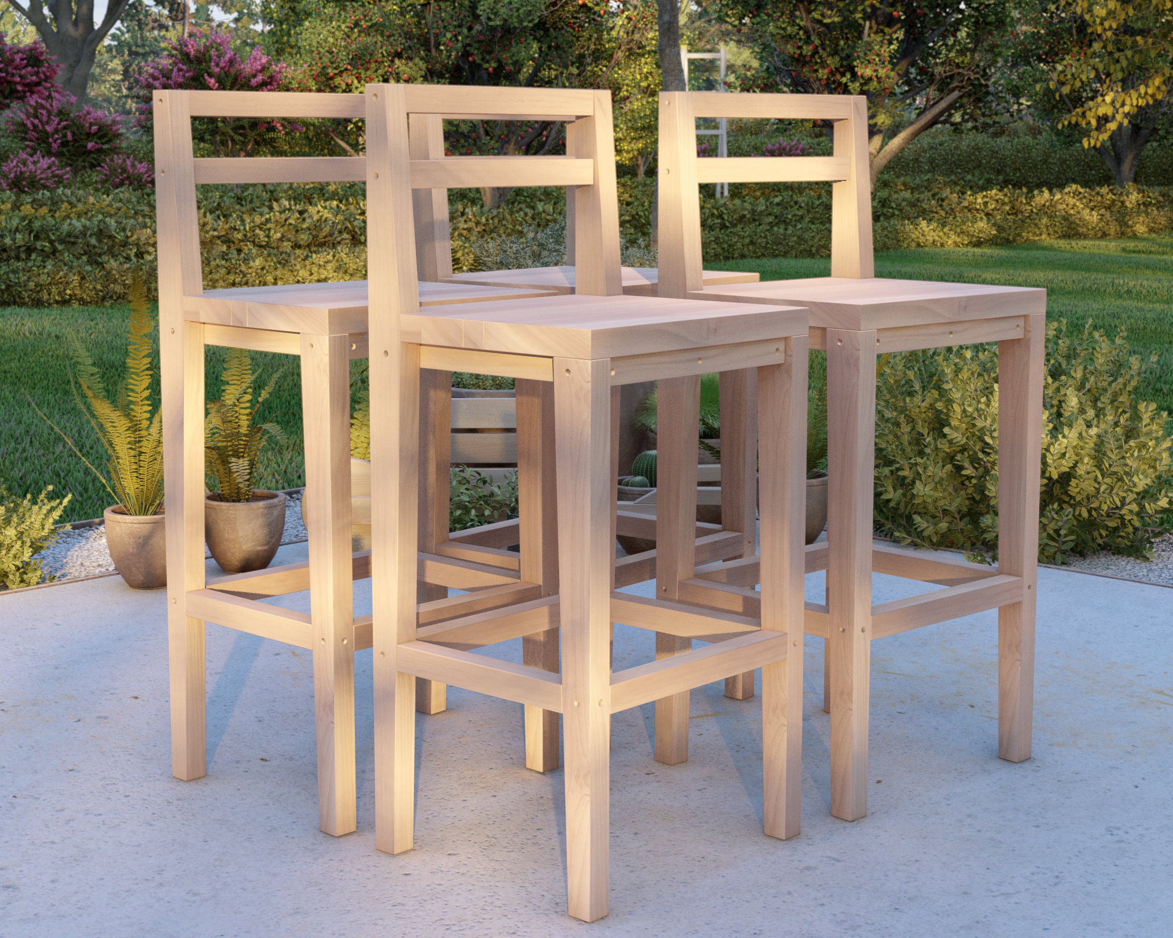 DIY Bar Stool Plan With Backrest, PDF Download - Etsy