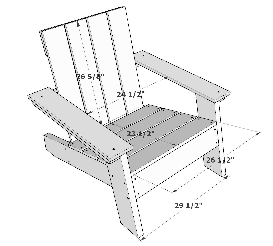Plan Adirondack-stoelen, pdf-download - Etsy België, image size:1091x983