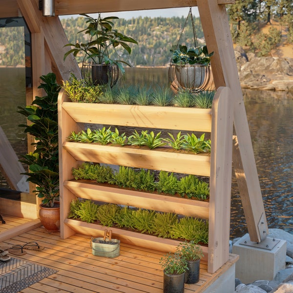 PDF Download, Easy vertical garden DIY plan, wooden vertical garden guide, garden planter box, DIY planter box instructions