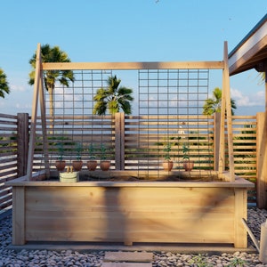 PDF-download, 8 ft. x 4 ft. Grote plantenbak met trellis DIY-plan