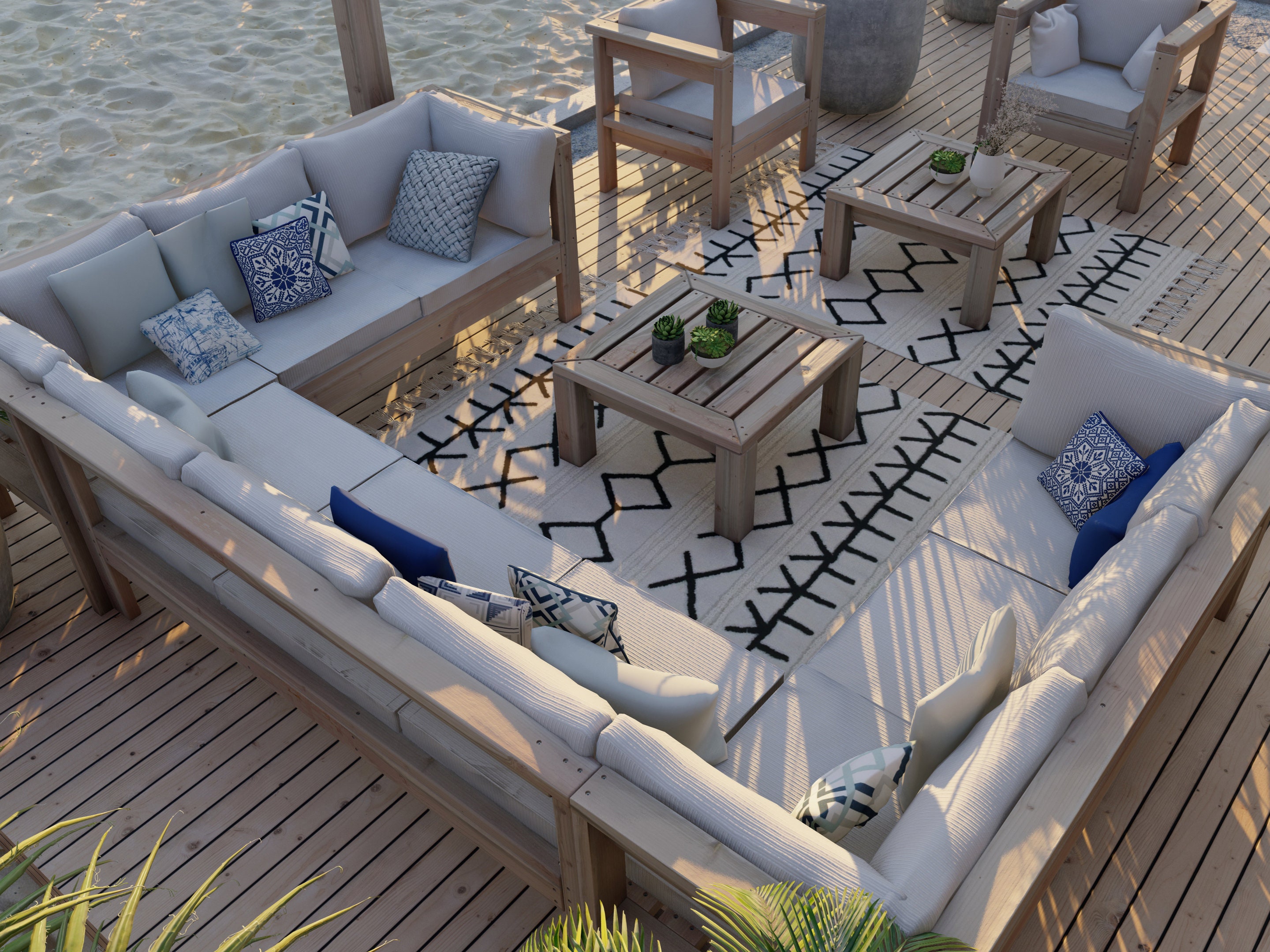 Patio u shaped sectional sale