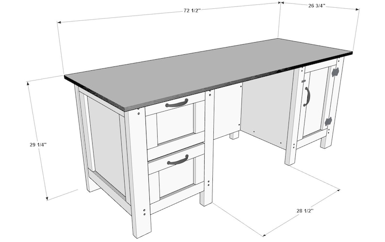 Plan de bureau d'ordinateur bricolage, téléchargement PDF, plan de bureau image 7