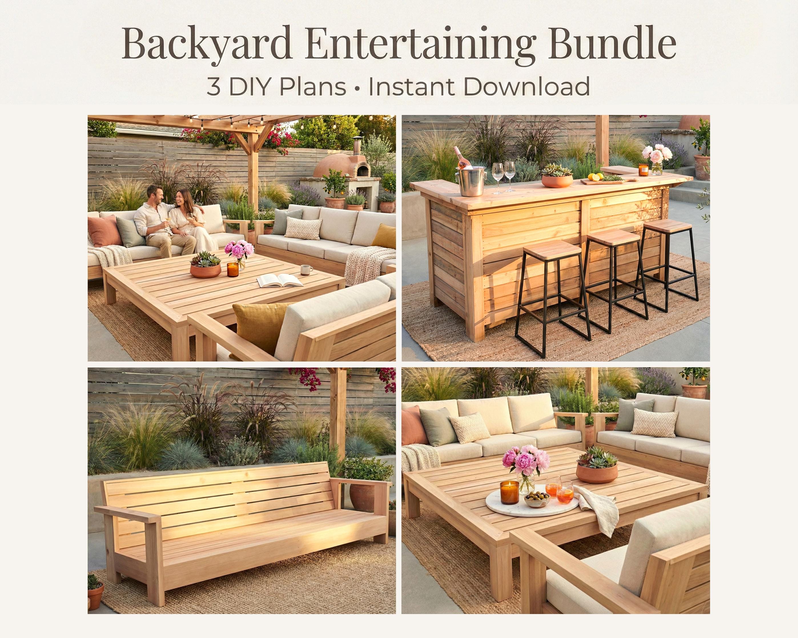 DIY Patio Furniture Plans Bundle: Patio Bench, Coffee Table, Outdoor ...