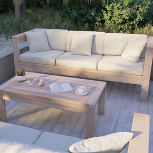 Patio Bench and Coffee Table Plans, 3-Seater Bench, PDF Download