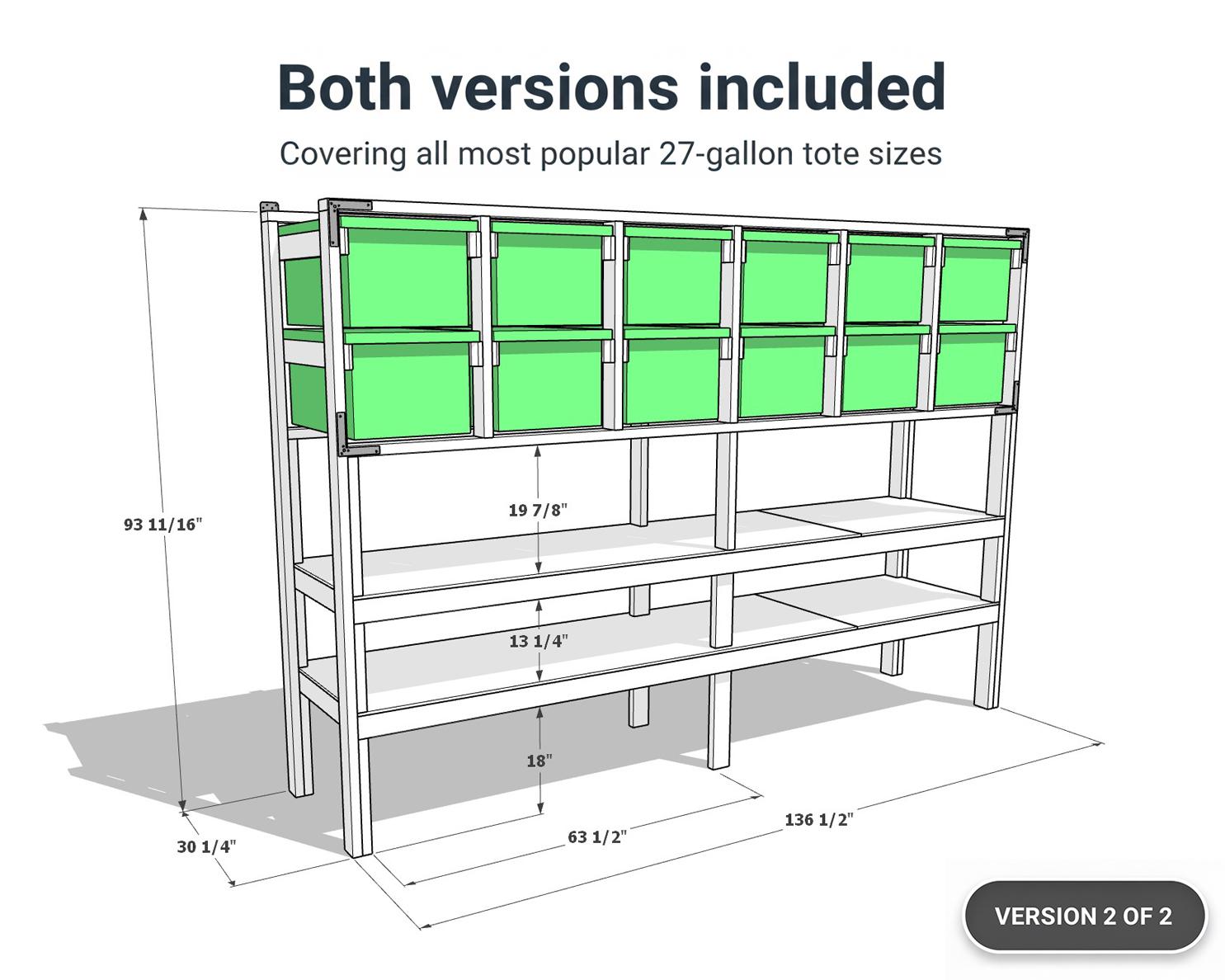 Diy Material Rack Plan.pdf DIY Garage Shelf + Tote Rack Plan (PDF) — Beginner-friendly 2x4 Build ...