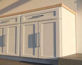 Base Cabinet Plan with Drawer, Doors, Adjustable Shelf, Soft-Close Hinges, PDF Download
