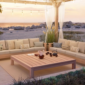 Patio Sectional Bench and Coffee Table Plan Set, PDF Download