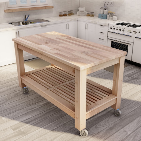 PDF Download,  DIY butcher block kitchen island plans