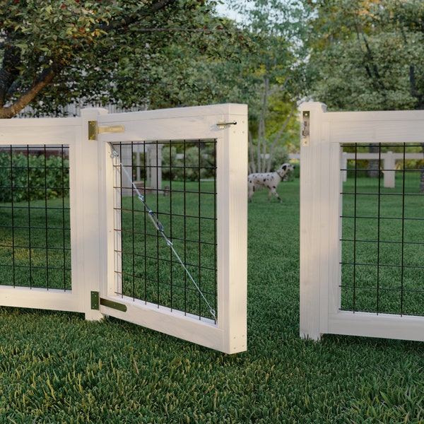 DIY Plan: Fence gate featuring metal railing panels